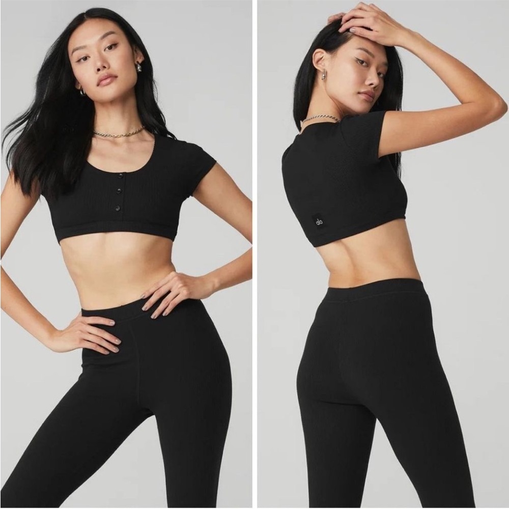 Alo Yoga Blissful Henley Bra Top